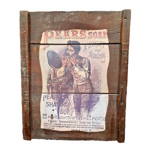 Pears' Soap, Ad sign screened onto a wood frame, Early 1900 era ad 1970s Repro